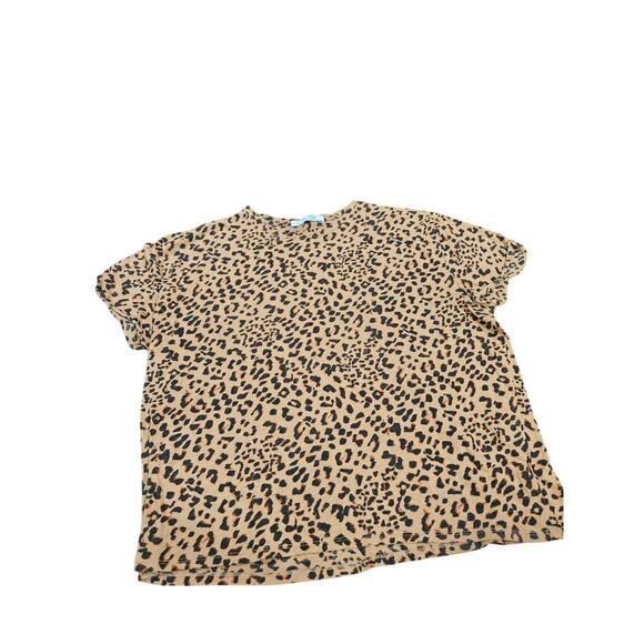 We The Free Tops - We The Free Clarity Tee Leopard Print Boxy T-Shirt Small Tan Animal Print